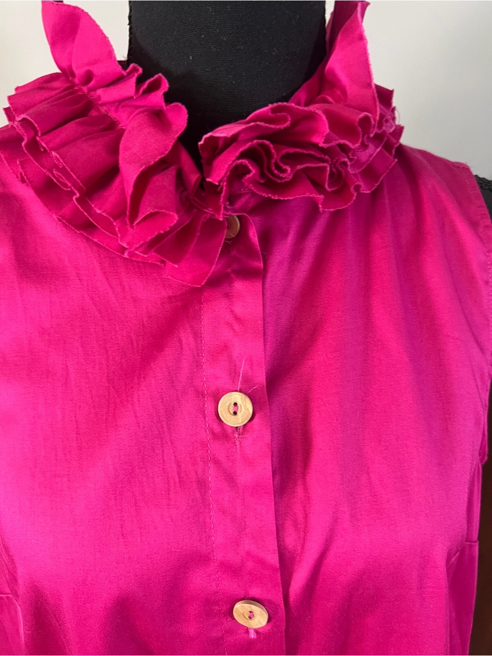 Sara Campbell Fuschia Button Down Kaylie Dress Sz M NWT - Picture 5 of 11